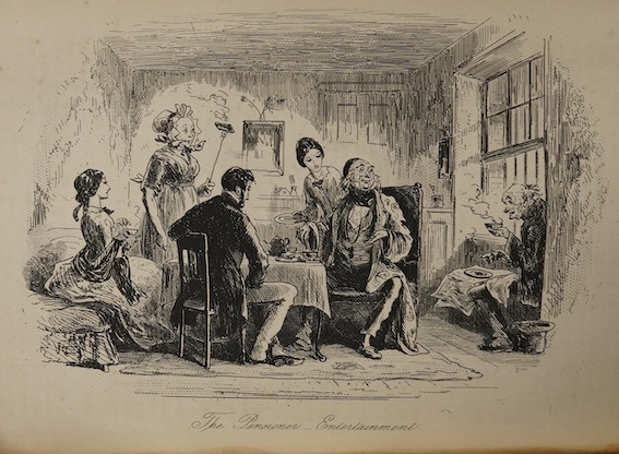 Dickens, Charles - Little Dorrit. First Edition. pictorial engraved and printed titles, frontis. and 38 plates (by H.K. Browne); near contemp. gilt ruled half calf and cloth, gilt extra decorated panelled spine with red